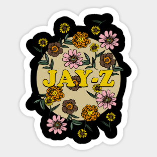 Jay-Z Name Personalized Flower Retro Floral 80s 90s Name Style Sticker